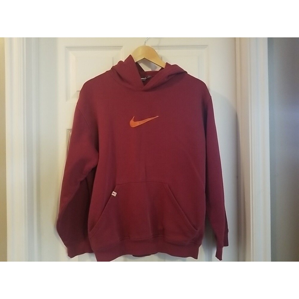 Vintage Nike Hoodie Burgundy Womens Medium